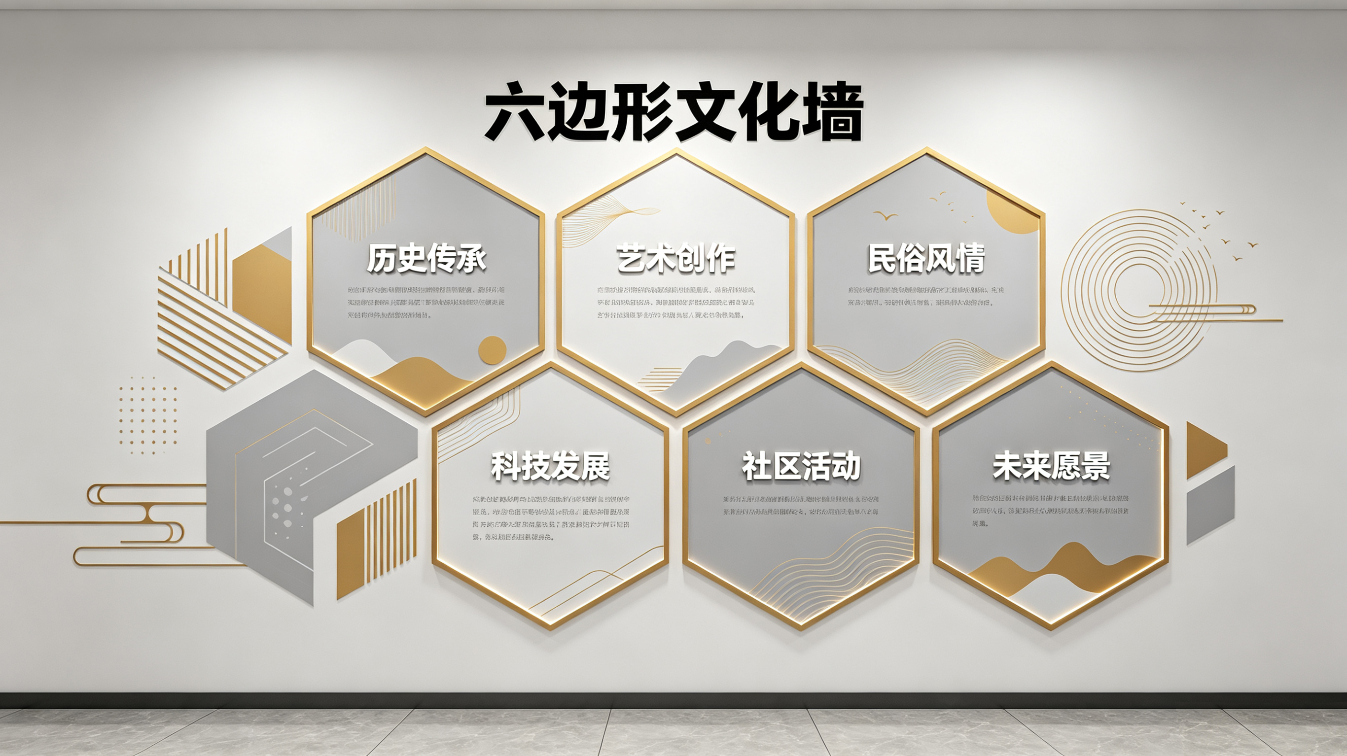 千阳企业文化墙 | 六边形信息美学